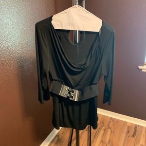 Black Shirt with Belt